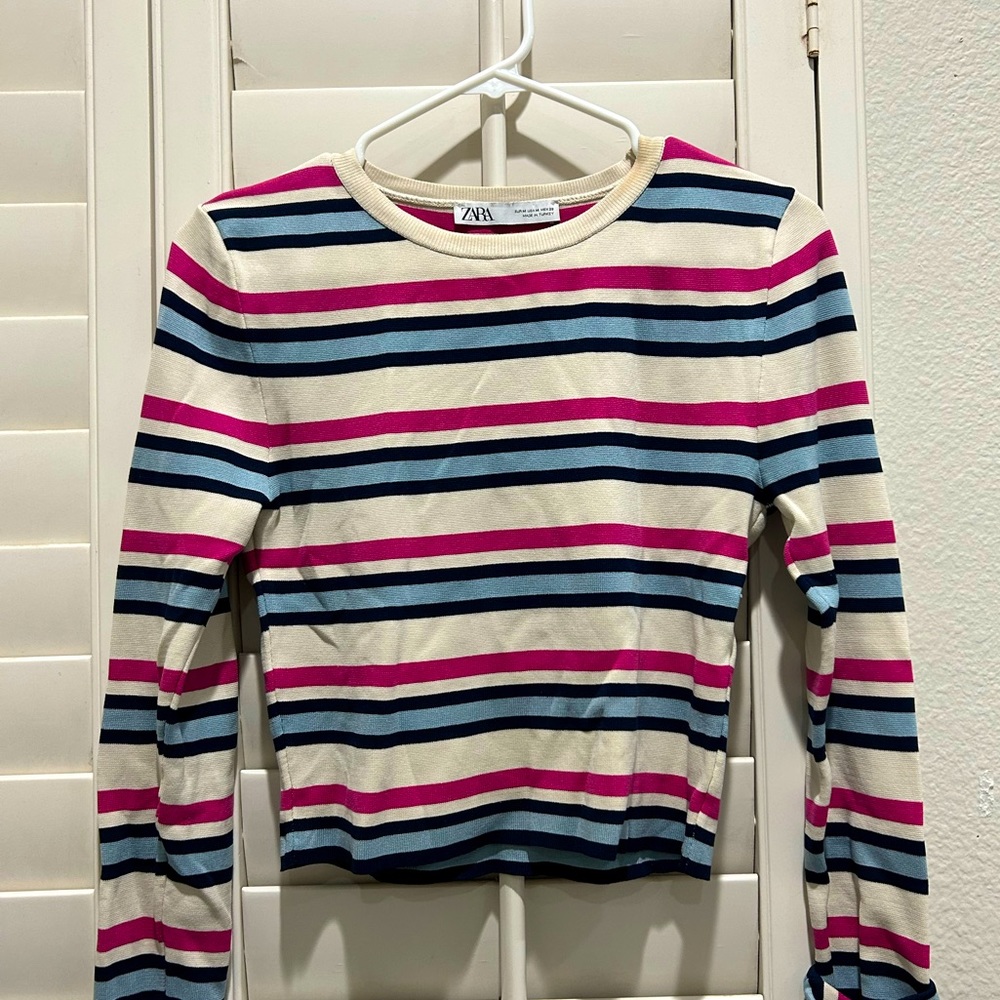 Zara long sleeve knit crop top